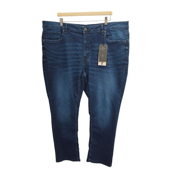 NWT The Perfect Jean NYC Slim Fit Dark Knight Blue Jeans Size 44 X 30 Stretch - Picture 2 of 13